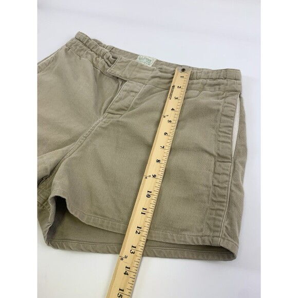 LL Bean Khaki Shorts Cotton Tan Drawstring Button 2 inch Pockets Womens Small - Picture 12 of 12